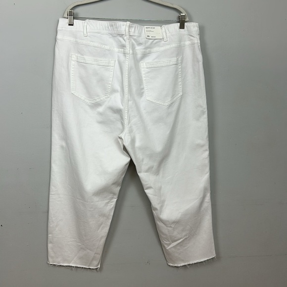 NWT J.Jill Denim High Rise Straight Leg Fringe Hem Crop White Sz 20 - Picture 9 of 13